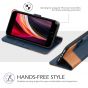 TUCCH iPhone 7 Wallet Case, iPhone 8 Case, Premium PU Leather Case - Dark Blue & Brown