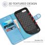 TUCCH iPhone 7 Wallet Case, iPhone 8 Case, Premium PU Leather Case - Shiny Light Blue