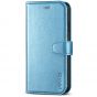 TUCCH iPhone 7 Wallet Case, iPhone 8 Case, Premium PU Leather Case - Shiny Light Blue