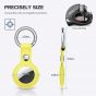 AirTag Tracker Holder Cover with Key Ring - PU Leather AirTag Cover Case Yellow-2 Pack