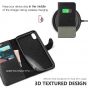 TUCCH iPhone XR Wallet Case - iPhone XR Leather Cover - Black & Grey