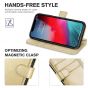 TUCCH iPhone XR Wallet Case - iPhone XR Leather Cover - Shiny Champagne Gold