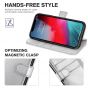 TUCCH iPhone XR Wallet Case - iPhone XR Leather Cover - Shiny Silver