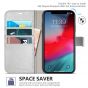 TUCCH iPhone XR Wallet Case - iPhone XR Leather Cover - Shiny Silver