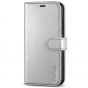 TUCCH iPhone XR Wallet Case - iPhone XR Leather Cover - Shiny Silver