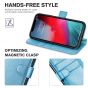 TUCCH iPhone XR Wallet Case - iPhone XR Leather Cover - Shiny Light Blue