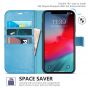 TUCCH iPhone XR Wallet Case - iPhone XR Leather Cover - Shiny Light Blue