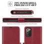 TUCCH SAMSUNG Galaxy Note20 Wallet Case, SAMSUNG Note20 5G Flip Cover Dual Clasp Tab-Dark Red