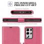 TUCCH SAMSUNG Galaxy S21 Ultra Wallet Case, SAMSUNG S21 Ultra Flip Case 6.8-inch - Hot Pink