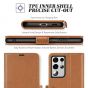 TUCCH SAMSUNG Galaxy S21 Ultra Wallet Case, SAMSUNG S21 Ultra Flip Case 6.8-inch - Light Brown