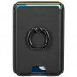 TUCCH PU Leather Magnetic Card Holder with RFID Blocking and Finger Grip Metal Ring Stand for iPhone 12 iPhone 13 iPhone 14 iPhone 15 and Magsafe Compatible Phone Case - Black