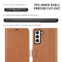 TUCCH SAMSUNG GALAXY S21 Wallet Case, SAMSUNG S21 Flip Case 6.2-inch - Light Brown