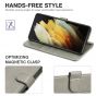 TUCCH SAMSUNG S21FE Wallet Case, SAMSUNG Galaxy S21 FE Case with Magnetic Clasp - Grey