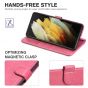 TUCCH SAMSUNG S21FE Wallet Case, SAMSUNG Galaxy S21 FE Case with Magnetic Clasp - Hot Pink