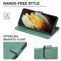 TUCCH SAMSUNG S21FE Wallet Case, SAMSUNG Galaxy S21 FE Case with Magnetic Clasp - Myrtle Green
