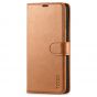 TUCCH SAMSUNG S21FE Wallet Case, SAMSUNG Galaxy S21 FE Case with Magnetic Clasp - Light Brown