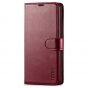 TUCCH SAMSUNG S21FE Wallet Case, SAMSUNG Galaxy S21 FE Case with Magnetic Clasp - Wine Red