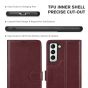 TUCCH SAMSUNG GALAXY S21 Plus Wallet Case, SAMSUNG S21 Plus Flip Case 6.7-inch - Wine Red