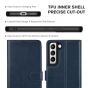 TUCCH SAMSUNG GALAXY S22 Wallet Case, SAMSUNG S22 PU Leather Case Flip Cover - Dark Blue