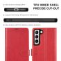 TUCCH SAMSUNG GALAXY S22 Wallet Case, SAMSUNG S22 PU Leather Case Flip Cover - Red