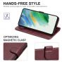 TUCCH SAMSUNG GALAXY S22 Wallet Case, SAMSUNG S22 PU Leather Case Flip Cover - Wine Red