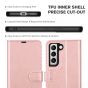 TUCCH SAMSUNG GALAXY S22 Wallet Case, SAMSUNG S22 PU Leather Case Flip Cover - Shiny Rose Gold