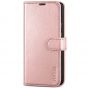 TUCCH SAMSUNG GALAXY S22 Wallet Case, SAMSUNG S22 PU Leather Case Flip Cover - Shiny Rose Gold