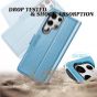 TUCCH SAMSUNG S22 Ultra Wallet Case, SAMSUNG Galaxy S22 Ultra PU Leather Cover Book Flip Folio Case - Shiny Light Blue