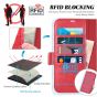 TUCCH SAMSUNG S22 Ultra Wallet Case, SAMSUNG Galaxy S22 Ultra PU Leather Cover Book Flip Folio Case - Red