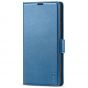 TUCCH SAMSUNG S22 Ultra Wallet Case, SAMSUNG Galaxy S22 Ultra PU Leather Cover Book Flip Folio Case with Dual Magnetic Tab - Light Blue