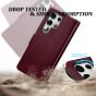 TUCCH SAMSUNG S22 Ultra Wallet Case, SAMSUNG Galaxy S22 Ultra PU Leather Cover Book Flip Folio Case with Dual Magnetic Tab - Wine Red