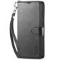 TUCCH SAMSUNG GALAXY S23FE Wallet Case, SAMSUNG S23FE PU Leather Case Flip Cover - Wrist Strap Black