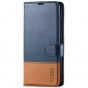 TUCCH SAMSUNG GALAXY S23 Plus Wallet Case, SAMSUNG S23 Plus PU Leather Case Book Flip Folio Cover - Dark Blue & Brown