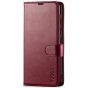 TUCCH SAMSUNG GALAXY S23 Plus Wallet Case, SAMSUNG S23 Plus PU Leather Case Book Flip Folio Cover - Wine Red