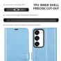 TUCCH SAMSUNG GALAXY S23 Plus Wallet Case, SAMSUNG S23 Plus PU Leather Case Book Flip Folio Cover - Shiny Light Blue