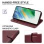 TUCCH SAMSUNG GALAXY S23 Plus Wallet Case, SAMSUNG S23 Plus PU Leather Case Book Flip Folio Cover - Wrist Strap - Wine Red