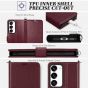 TUCCH SAMSUNG GALAXY S23 Plus Wallet Case, SAMSUNG S23 Plus PU Leather Case Book Flip Folio Cover - Wrist Strap - Wine Red