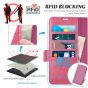 TUCCH SAMSUNG S23 Ultra Wallet Case, SAMSUNG Galaxy S23 Ultra PU Leather Cover Book Flip Folio Case - Hot Pink