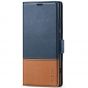 TUCCH SAMSUNG S24 Ultra Wallet Case, SAMSUNG Galaxy S24 Ultra PU Leather Cover Book Flip Folio Case - Blue & Brown