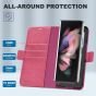 TUCCH SAMSUNG GALAXY Z FOLD 3 Wallet Case, SAMSUNG Z FOLD 3 Flip Case with S Pen Holder - Hot Pink