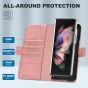 TUCCH SAMSUNG GALAXY Z FOLD 3 Wallet Case, SAMSUNG Z FOLD 3 Flip Case with S Pen Holder - Rose Gold