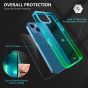 TUCCH iPhone 13 Mini Clear TPU Case Non-Yellowing, Transparent Thin Slim Scratchproof Shockproof TPU Case with Tempered Glass Screen Protector for iPhone 13 Mini 5G(5.4-Inch) - Blue&Green