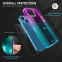 TUCCH iPhone 13 Mini Clear TPU Case Non-Yellowing, Transparent Thin Slim Scratchproof Shockproof TPU Case with Tempered Glass Screen Protector for iPhone 13 Mini 5G(5.4-Inch) - Purple&Blue