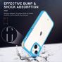 SHIELDON iPhone 13 Mini Clear Case Anti-Yellowing, Transparent Thin Slim Anti-Scratch Shockproof PC+TPU Case with Tempered Glass Screen Protector for iPhone 13 Mini - Blue 