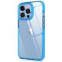 SHIELDON iPhone 13 Clear Case Anti-Yellowing, Transparent Thin Slim Anti-Scratch Shockproof PC+TPU Case with Tempered Glass Screen Protector for iPhone 13 - Blue