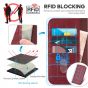 TUCCH iPhone 14 Wallet Case, iPhone 14 PU Leather Case, Flip Cover with Stand, Credit Card Slots, Magnetic Closure - Dark Red