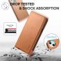 TUCCH iPhone 14 Wallet Case, iPhone 14 PU Leather Case, Flip Cover with Stand, Credit Card Slots, Magnetic Closure - Light Brown