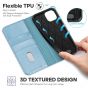 TUCCH iPhone 14 Wallet Case, iPhone 14 PU Leather Case, Flip Cover with Stand, Credit Card Slots, Magnetic Closure - Shiny Light Blue