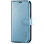 TUCCH iPhone 14 Wallet Case, iPhone 14 PU Leather Case, Folio Flip Cover with RFID Blocking, Credit Card Slots, Magnetic Clasp Closure - Shiny Light Blue