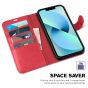 TUCCH iPhone 14 Plus Wallet Case, Mini iPhone 14 Plus 6.7-inch Leather Case, Folio Flip Cover with RFID Blocking, Stand, Credit Card Slots, Magnetic Clasp Closure - Red